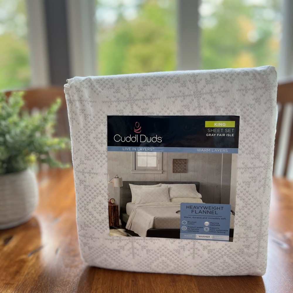 Cuddl Duds Gray Fair Isle Flannel Sheet Set